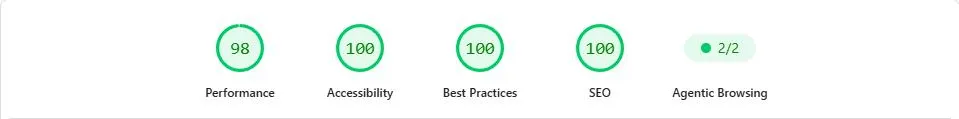 PageSpeed Insights for guttermachine.co.za on mobile: Performance 98, Accessibility 100, Best Practices 100, SEO 100